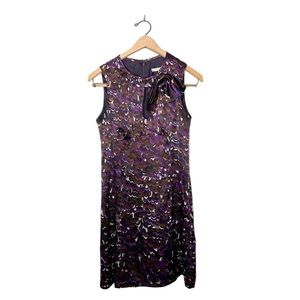 Nanette Lepore Retro Purple Geometric Print Sleeveless Silk Mini Shift Dress‎ 4